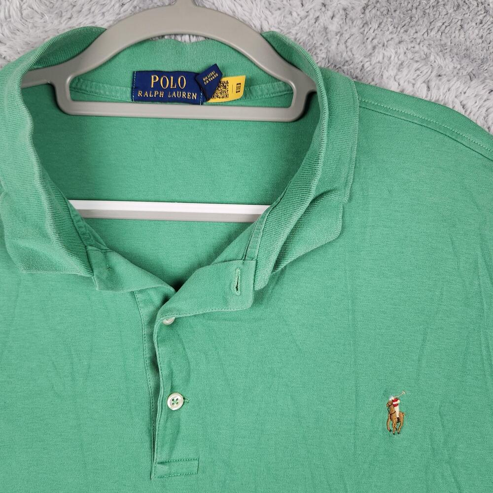 Polo Ralph Lauren Polo Shirt Mens 4XB Big Green Cotton Small Pony Logo Casual